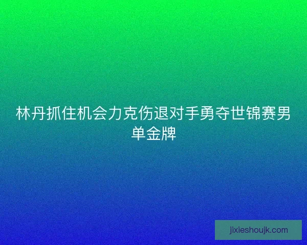 林丹抓住机会力克伤退对手勇夺世锦赛男单金牌